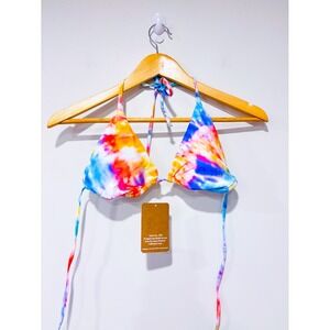 HOBIE Multicolor tie dye bikini top | Beach Y2K vibrant | Large